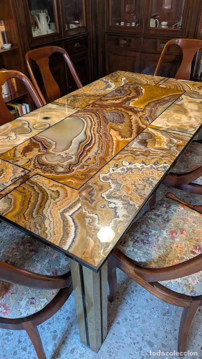 Vintage: Mesa vintage &aacute;gata y 6 sillas comedor