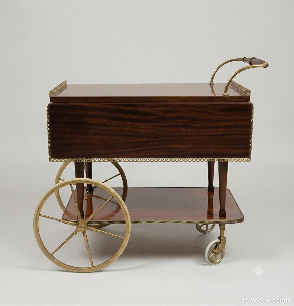 Vintage: CARRITO MUEBLE BAR VINTAGE EN FORMICA Y METAL