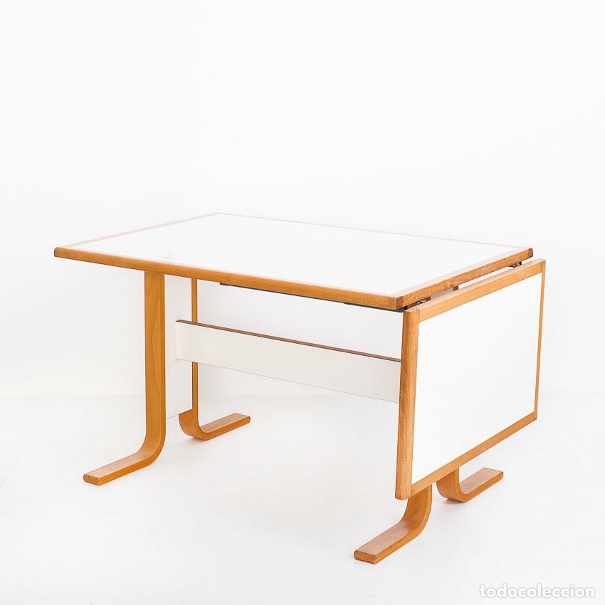 Vintage: Mesa escandinava vintage en madera de haya con extensi&oacute;n. Suecia, a&ntilde;os 80