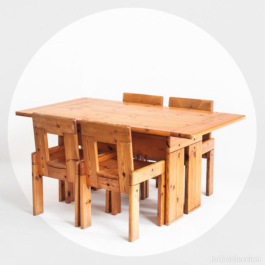 Vintage: Mesa y sillas de comedor vintage dise&ntilde;o de Silvio Coppola para Fratelli Montina. Italia, a&ntilde;os 70