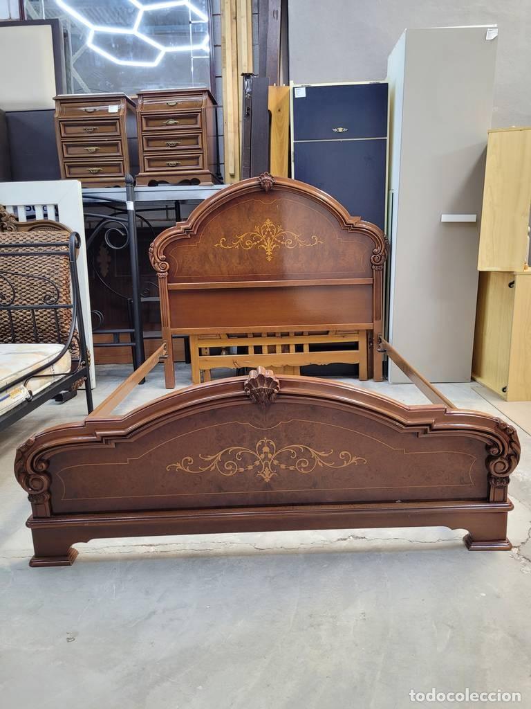 Vintage: CAMA CON MARQUETERIA - Foto 2