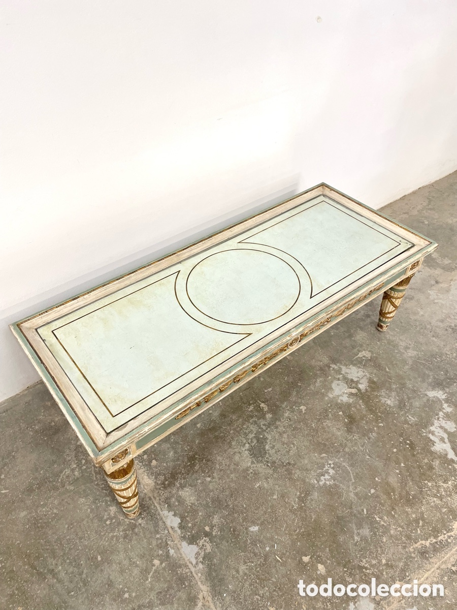Vintage: Mesa centro tipo Luis XVI madera y espejo - Foto 17