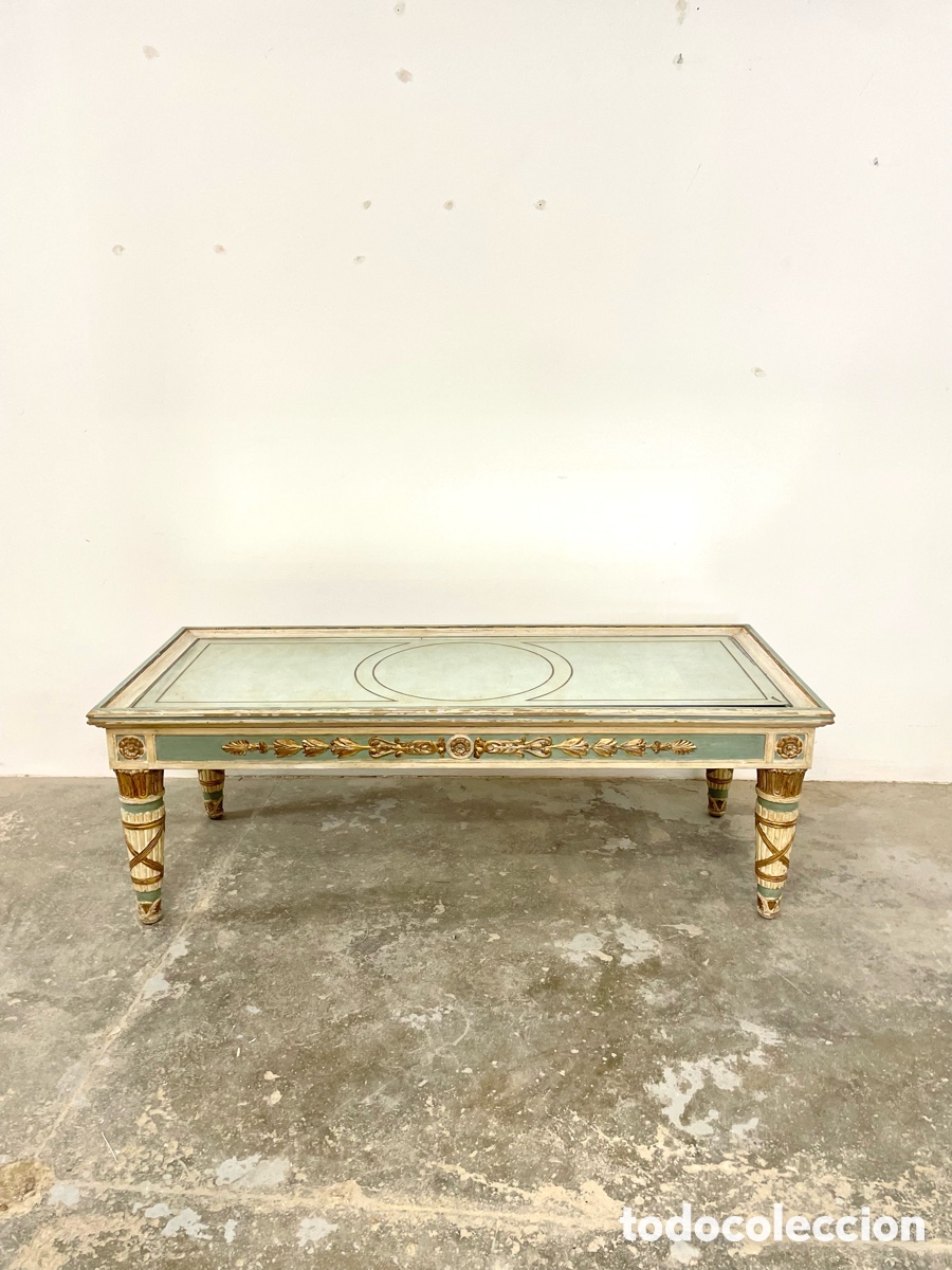 Vintage: Mesa centro tipo Luis XVI madera y espejo - Foto 18