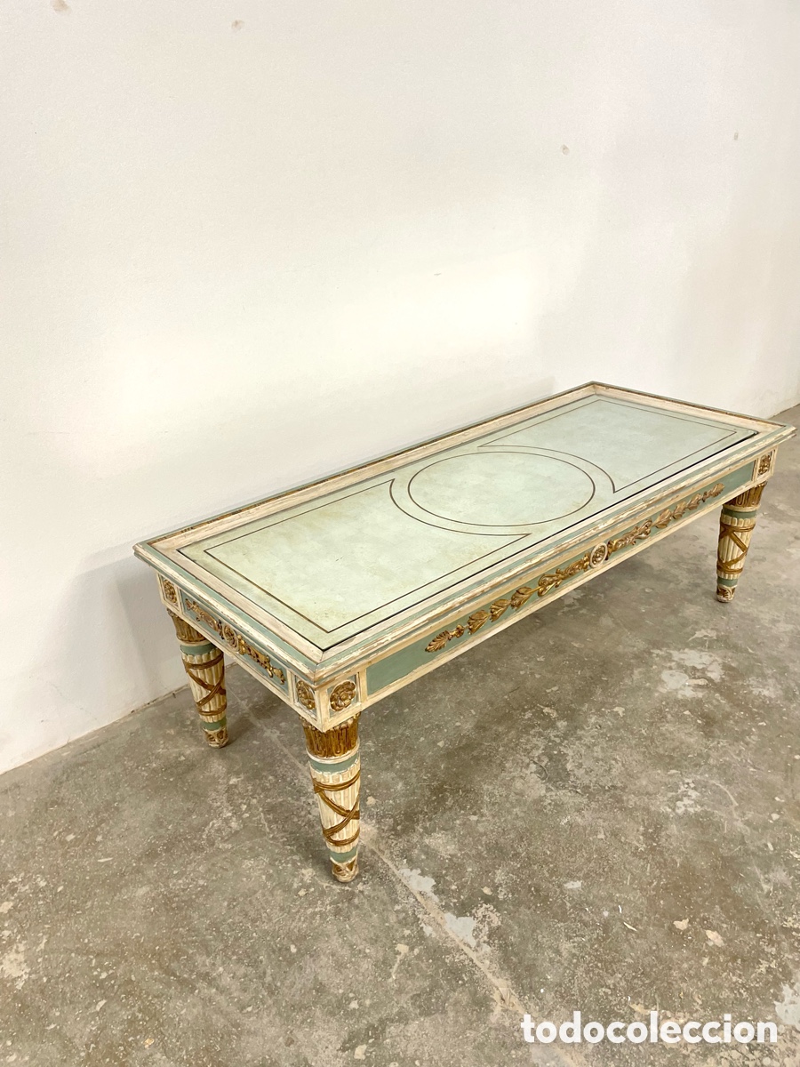 Vintage: Mesa centro tipo Luis XVI madera y espejo - Foto 19