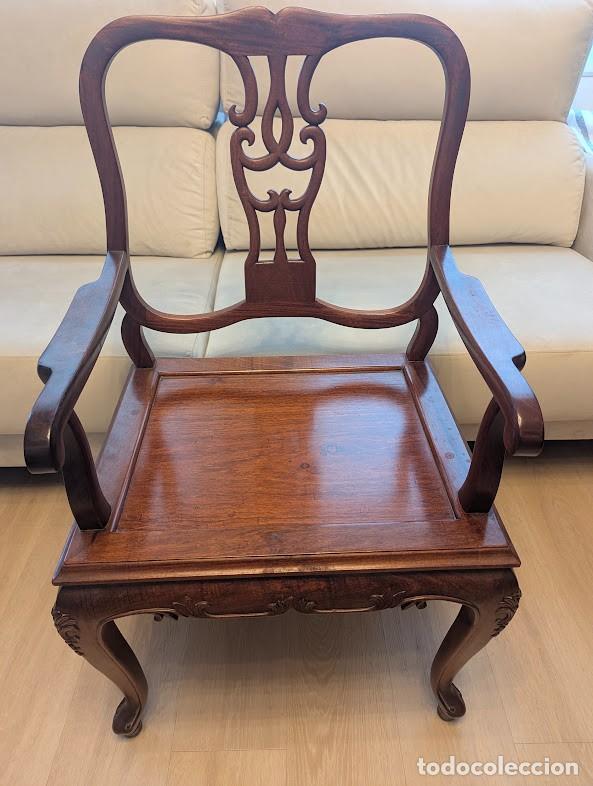 Vintage: Sillas Chippendal oriental. Palisandro.