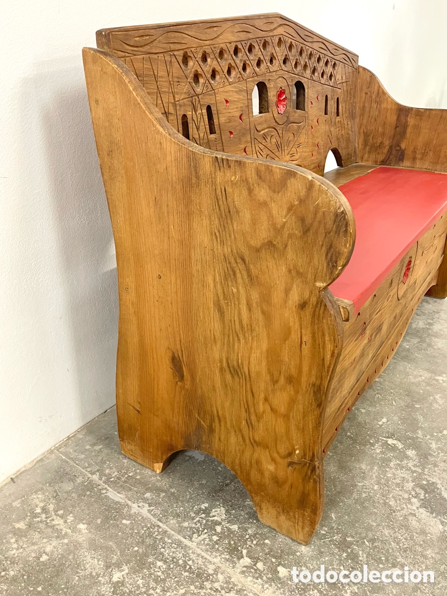 Vintage: Banco de madera con almacenaje - Foto 10