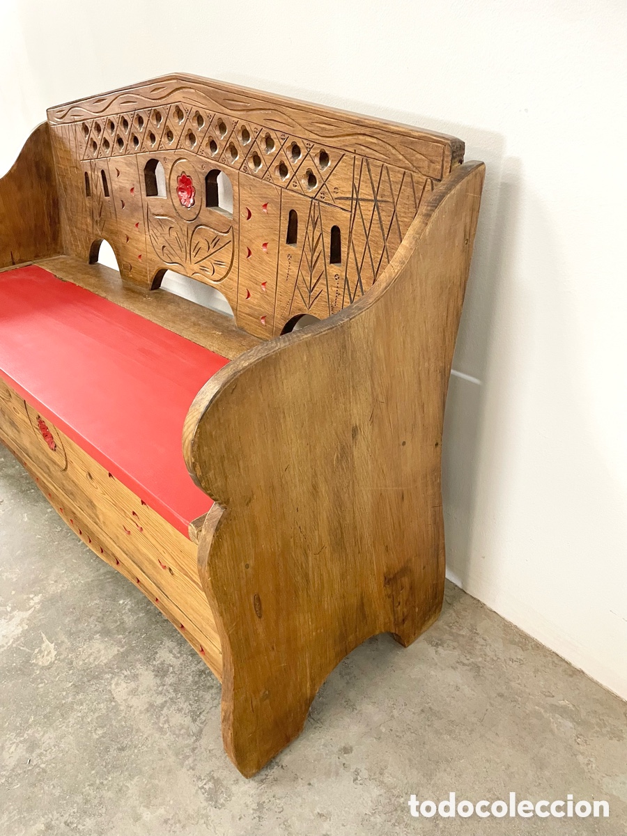Vintage: Banco de madera con almacenaje - Foto 11