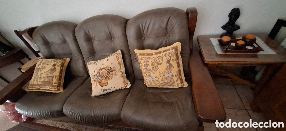 Vintage: Sofa de 3 plazas y sillones y mesa - Foto 2