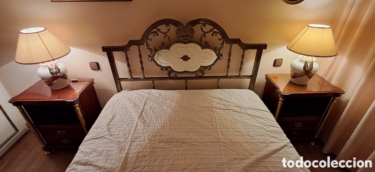 Vintage: Estructura completa de cama de bronce Vintage