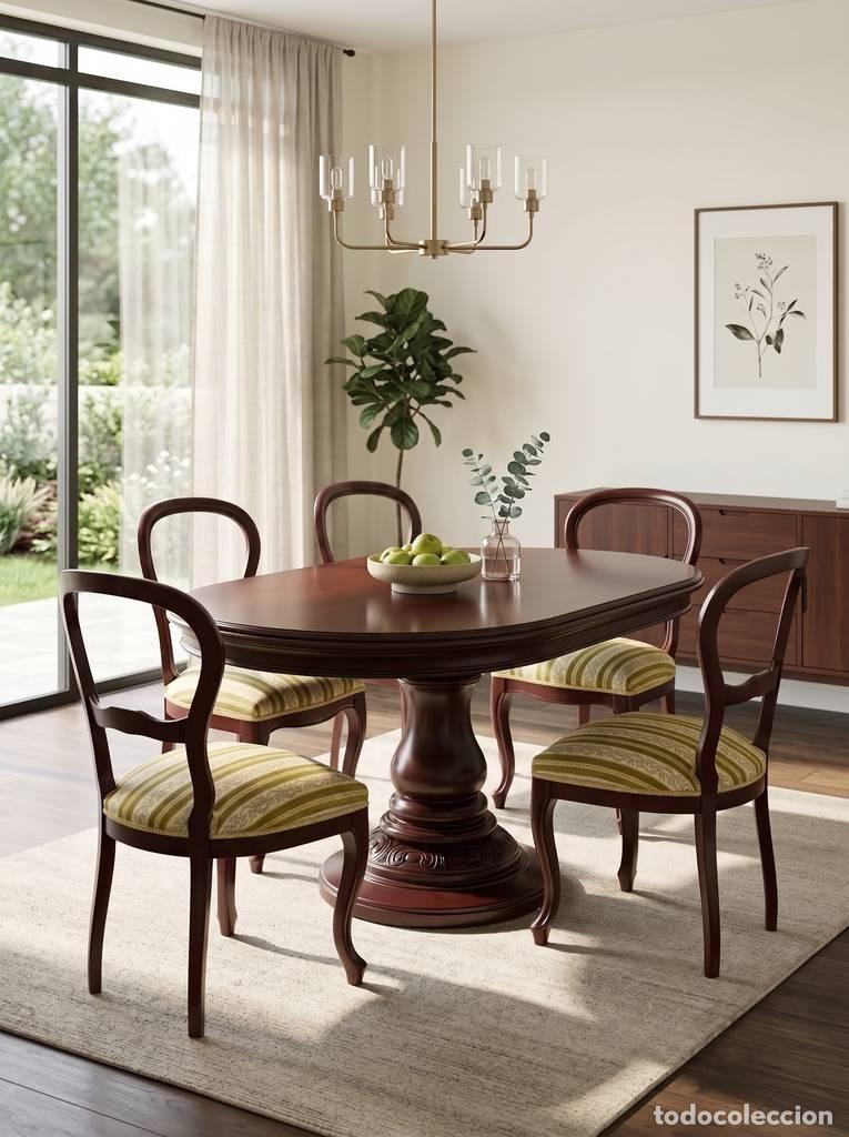 Vintage: MESA EXTENSIBLE Y 6 SILLAS