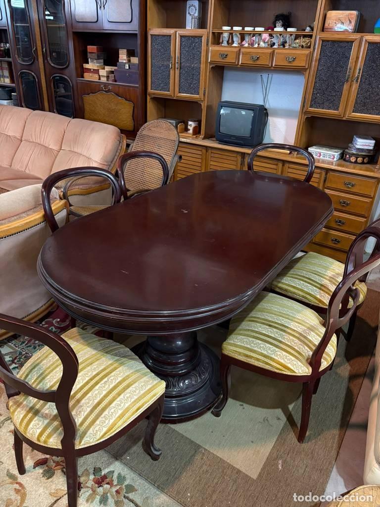 Vintage: MESA EXTENSIBLE Y 6 SILLAS - Foto 2