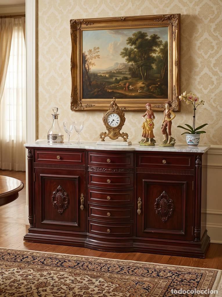 Vintage: MUEBLE CAOBA CON M&Aacute;RMOL