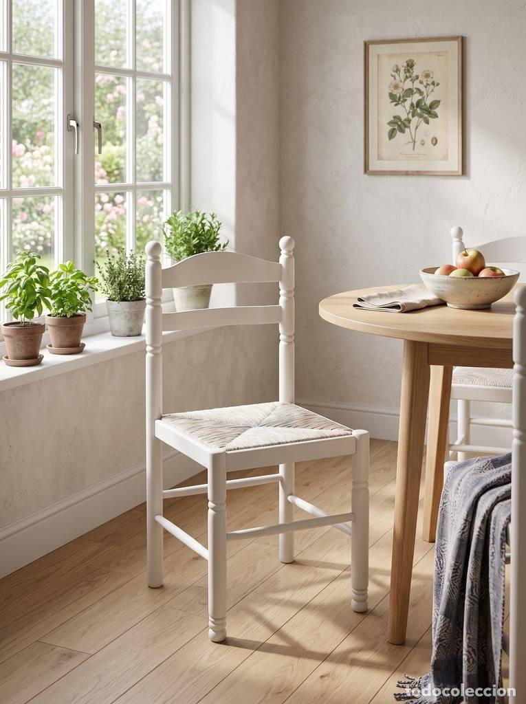Vintage: SILLA DE ENEA BLANCA