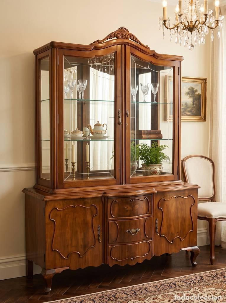 Vintage: VITRINA DE MADERA Y CRISTAL