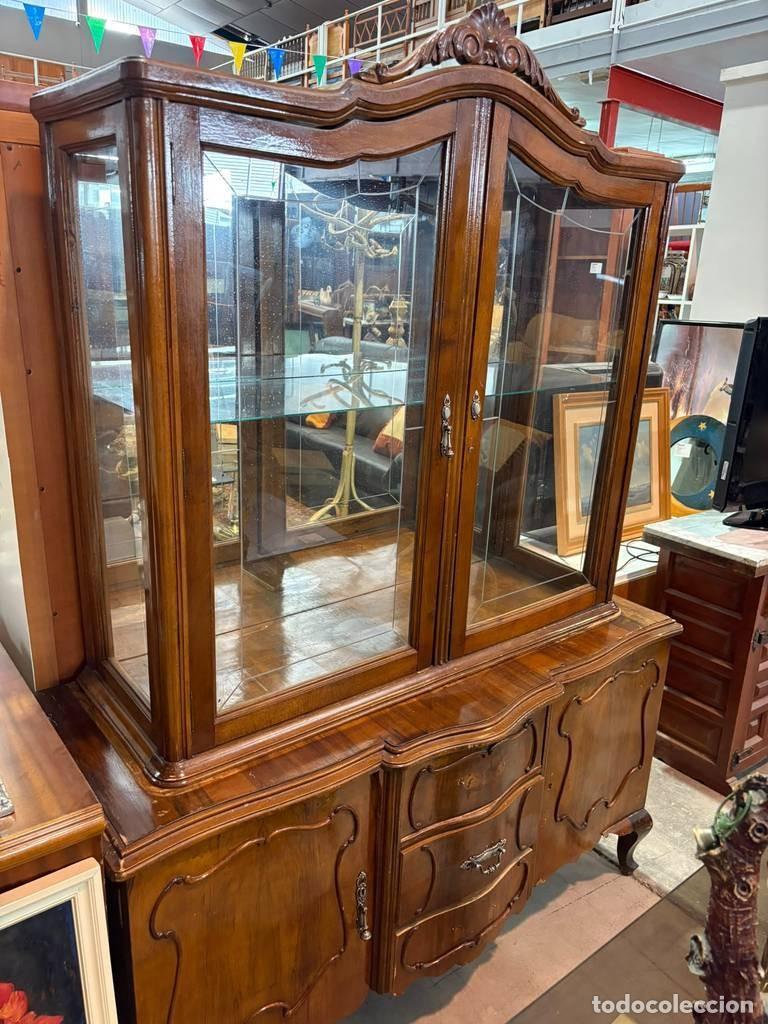 Vintage: VITRINA DE MADERA Y CRISTAL - Foto 2