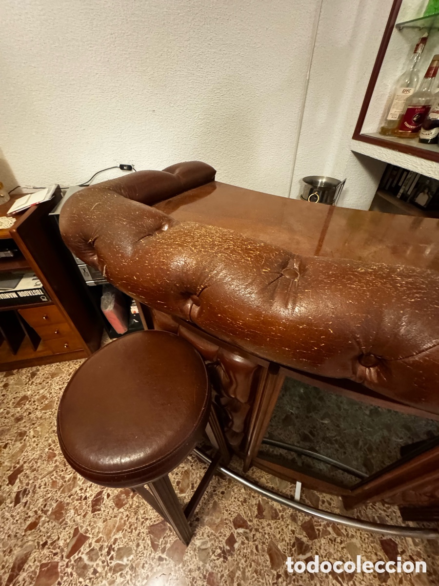 Vintage: Mueble bar con taburetes a&ntilde;os 80 - Foto 3