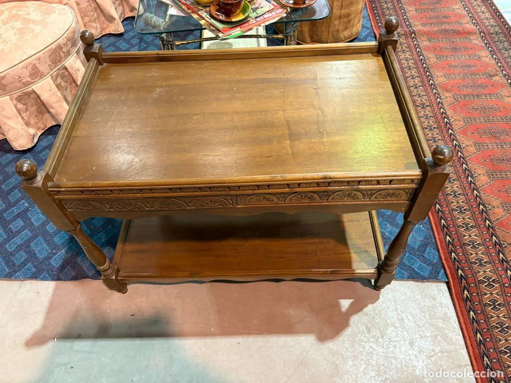 Vintage: MESA AUXILIAR MADERA TALLADA - Foto 3