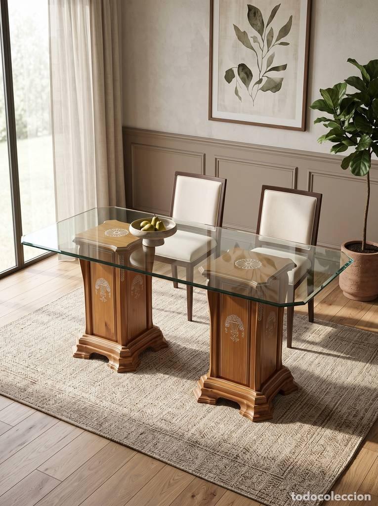 Vintage: MESA PROVENZAL CON CRISTAL
