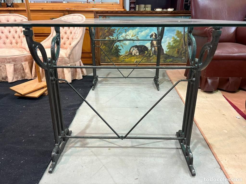 Vintage: MESA DE FORJA Y CRISTAL - Foto 5