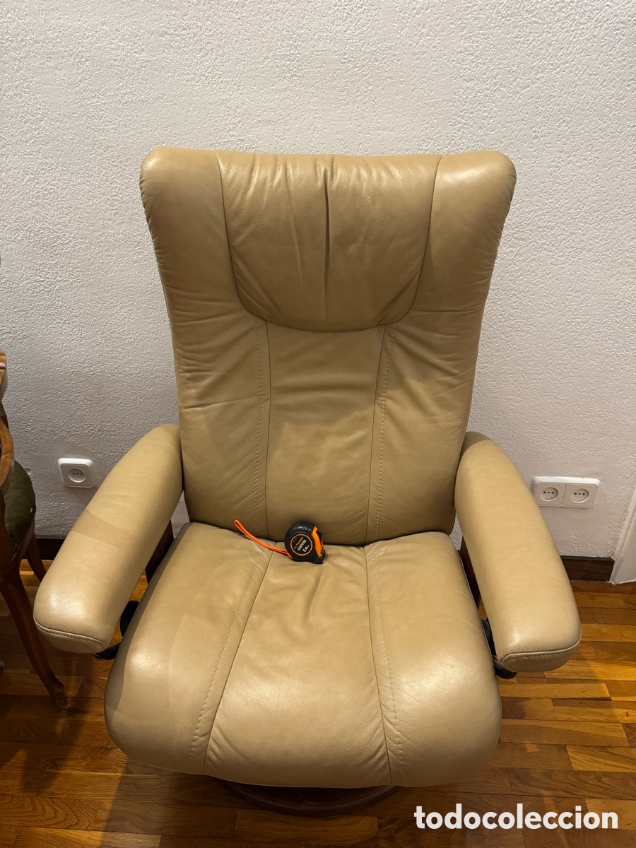 Vintage: Sill&oacute;n Ekornes Stressless Beige Cuero