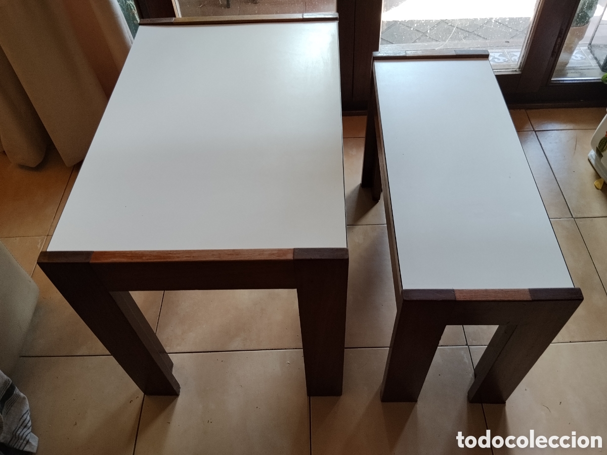 Vintage: MESITAS NIDO MADERA MACIZA - Foto 5