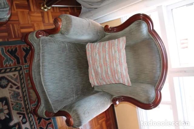 Vintage: 2 sillones de tela y madera Buen estado &middot; Beige y Rosa &middot; Tela y Madera