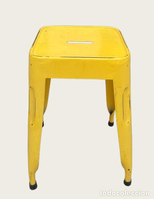 Vintage: TABURETE AMARILLO INDUSTRIAL ESTILO TOLIX