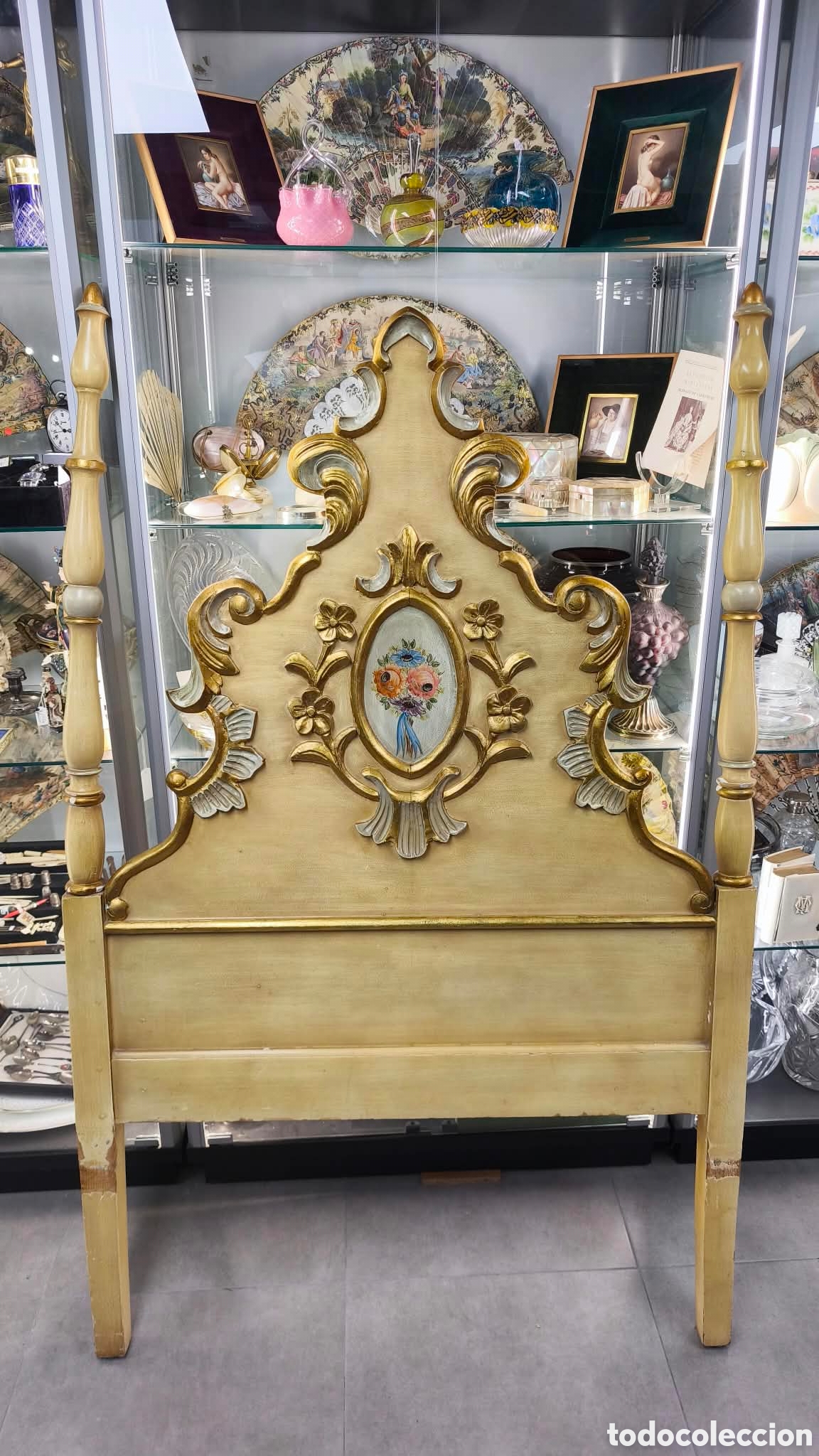 Vintage: Cabeza de cama pintado a mano - Foto 2