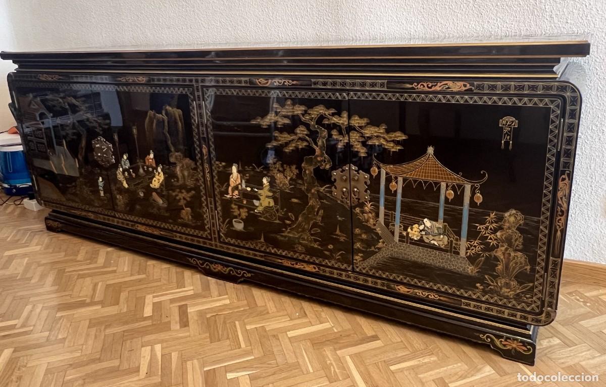Vintage: Gran Aparador vintage lacado estilo oriental