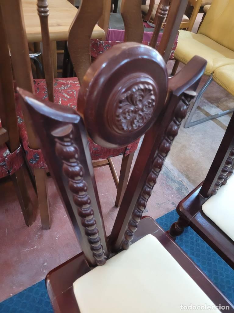 Vintage: PAREJA DE SILLAS CASTELLANAS - Foto 4