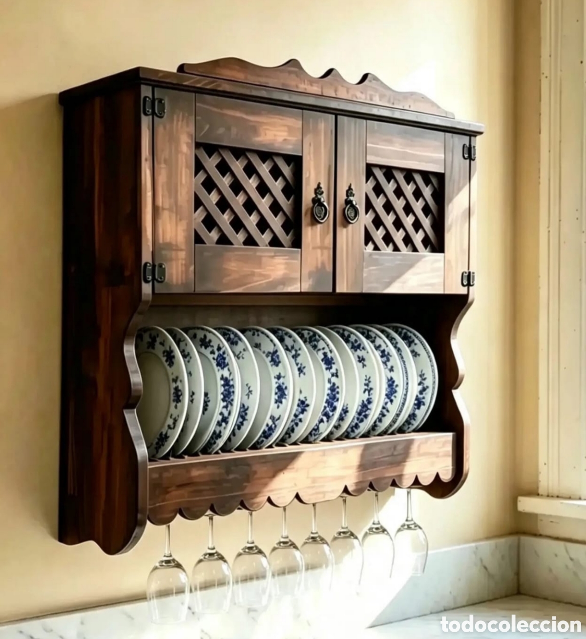 Vintage: Platero de madera con copero , mueble, mue365