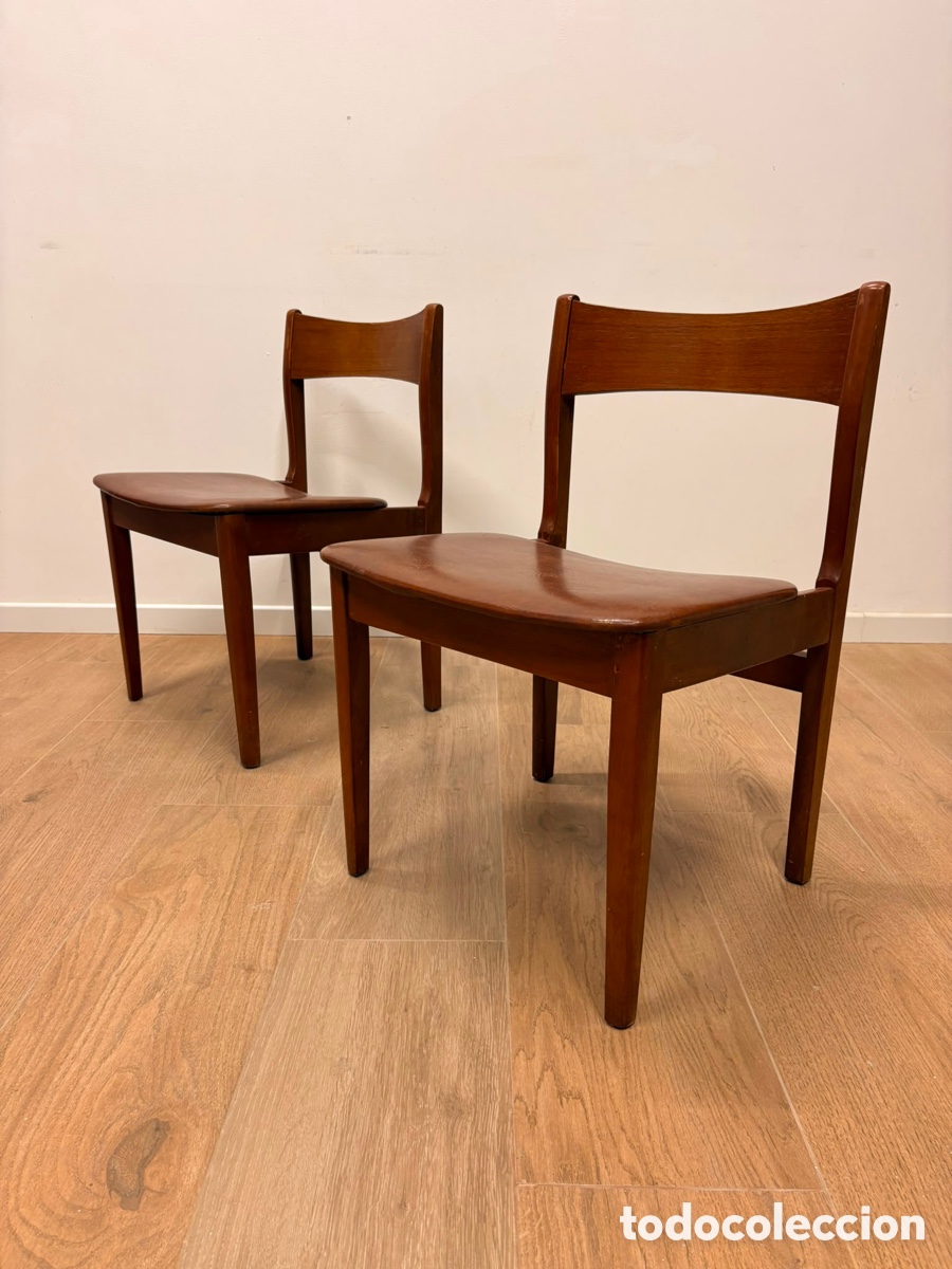 Vintage: Pareja de sillas Vintage Dise&ntilde;o Escandinavo Madera