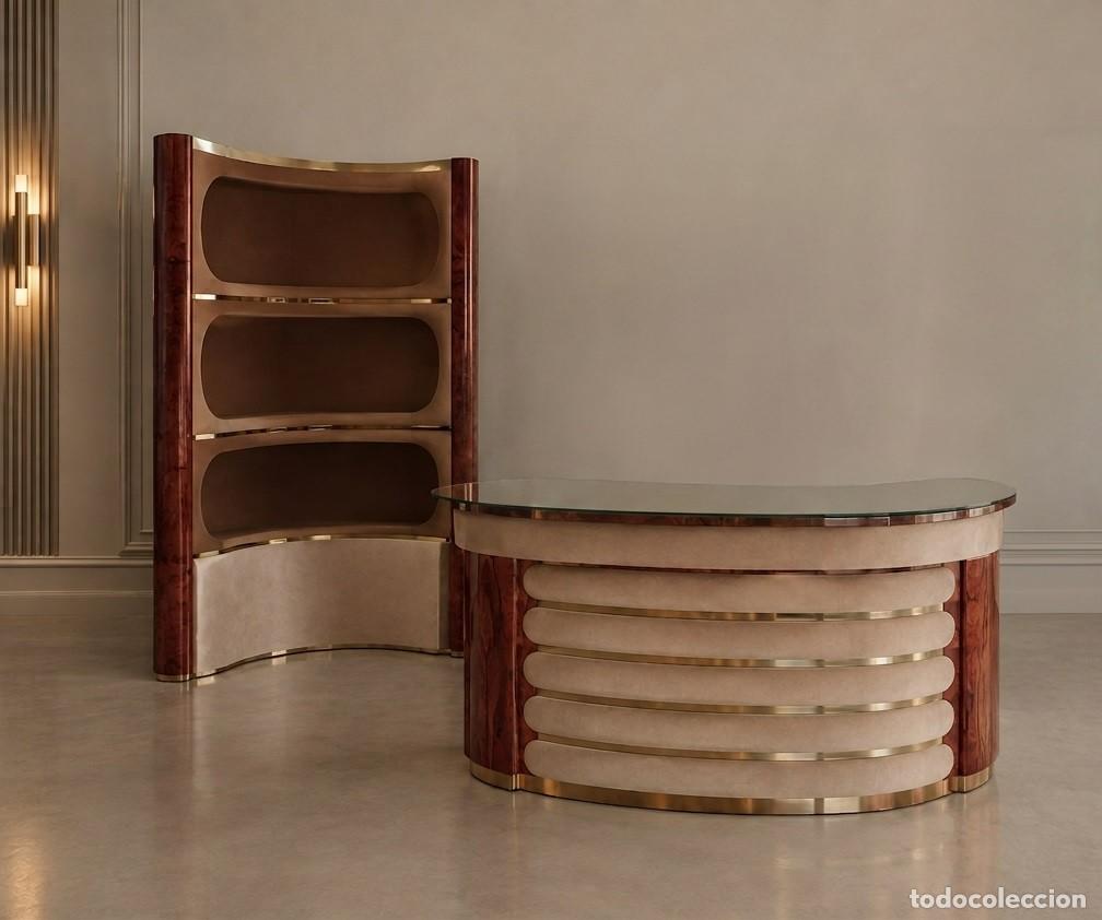 Vintage: Mueble Barra de bar antigua vintage dise&ntilde;o Willy Rizzo Italia 1970. Estanter&iacute;a Neo Art Dec&oacute; Bauhaus.