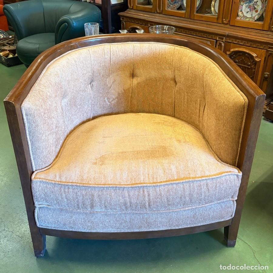 Vintage: Sill&oacute;n A&ntilde;os Sesenta Tejido y Madera Vista
