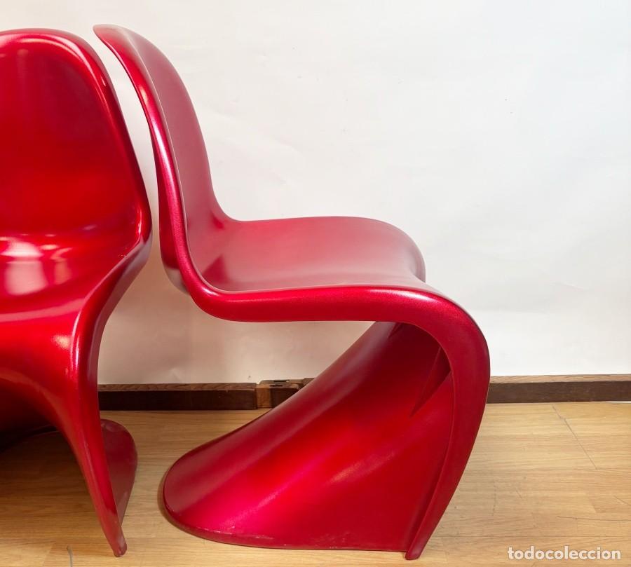 Vintage: Sillas Rojas Estilo Panton - Foto 4