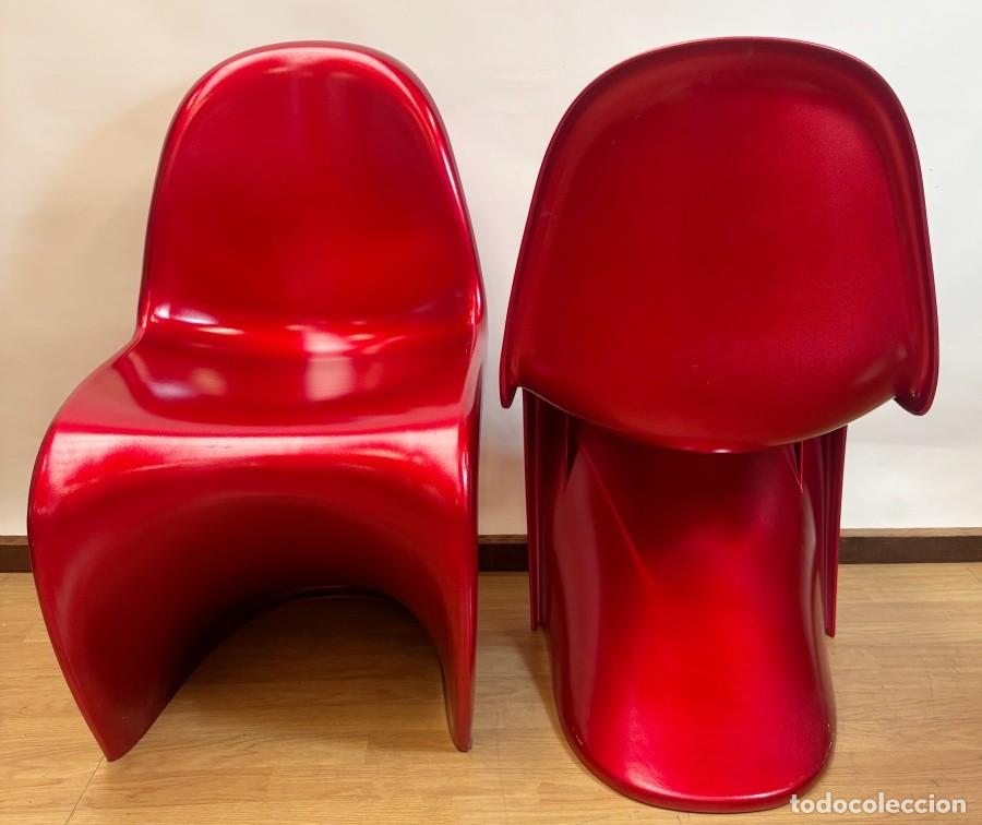 Vintage: Sillas Rojas Estilo Panton - Foto 5