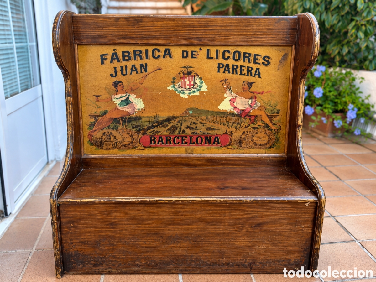 Vintage: Lote de 7 muebles vintage de tasca con publicidad hist&oacute;rica &ndash; Barcelona