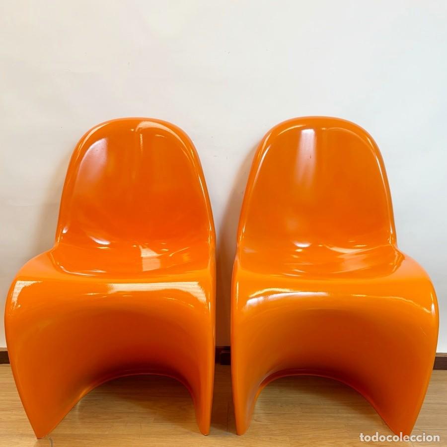 Vintage: Sillas Naranjas Estilo Panton - Foto 1
