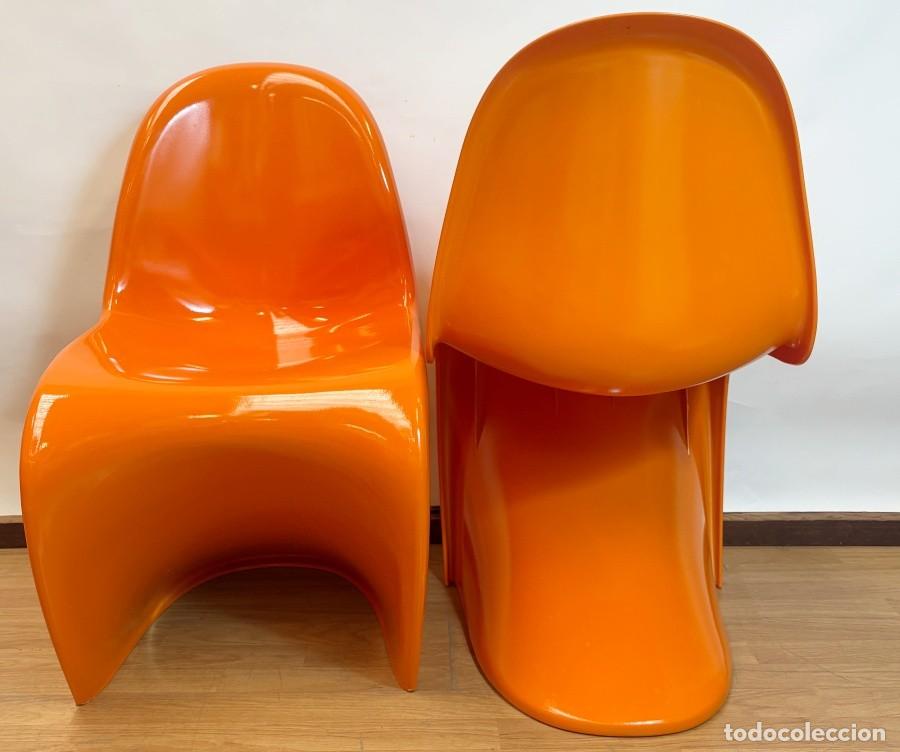 Vintage: Sillas Naranjas Estilo Panton - Foto 3