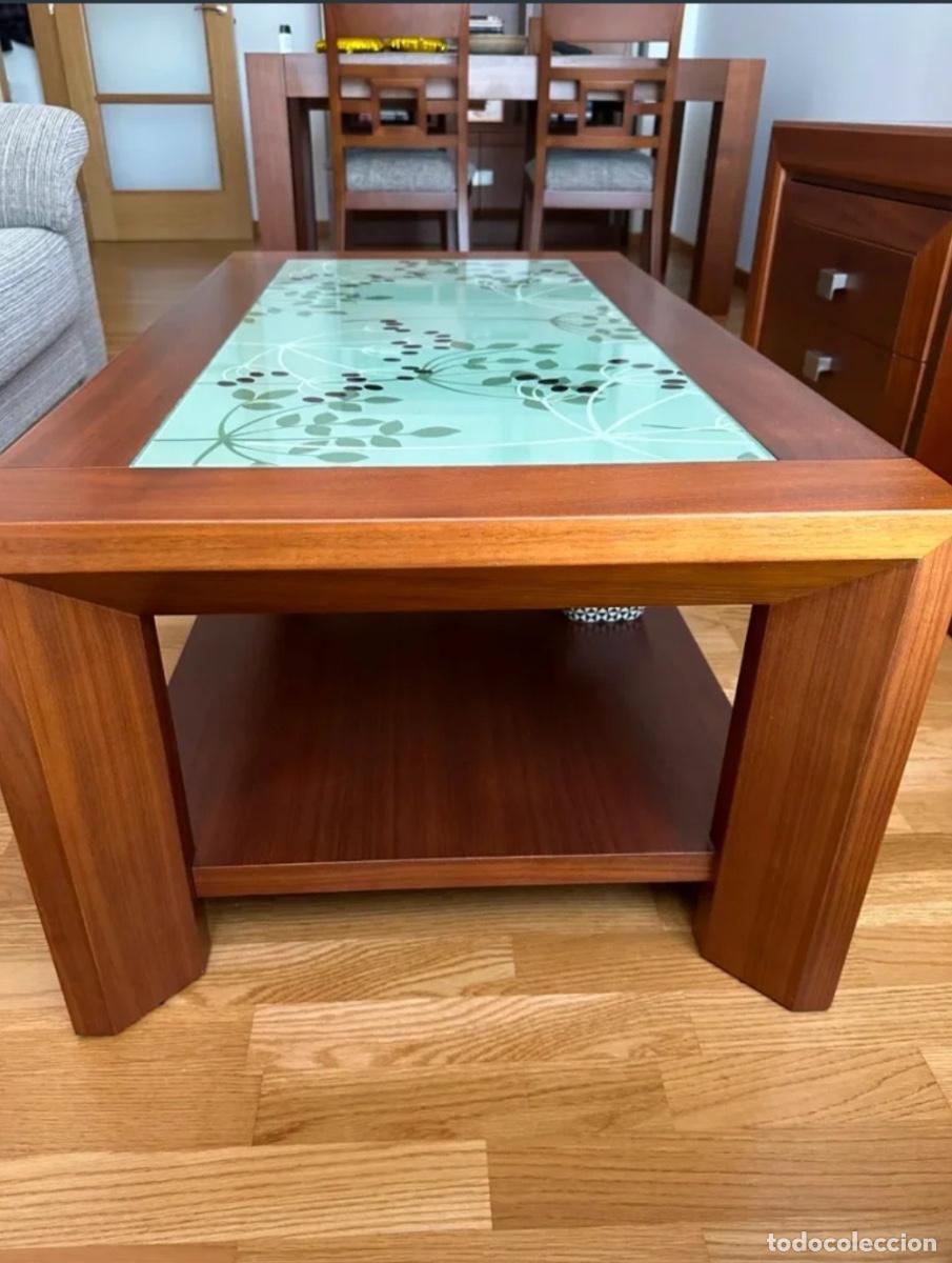 Vintage: Mesa de centro madera cristal decorativo - Foto 1