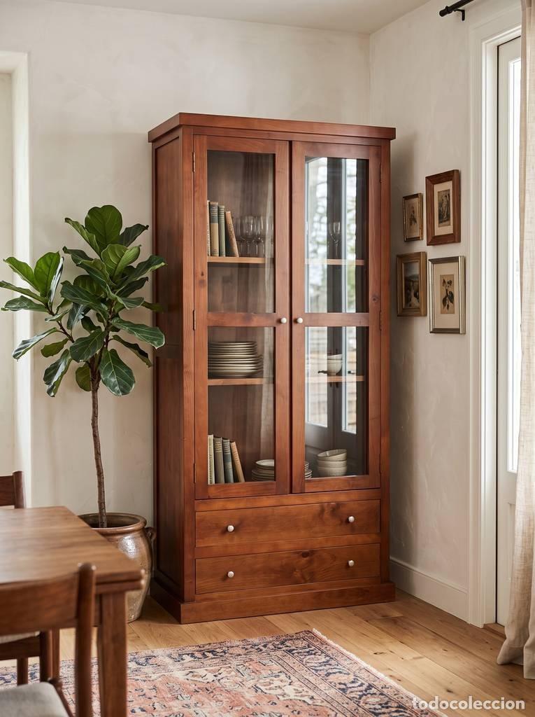 Vintage: VITRINA DE MADERA MACIZA