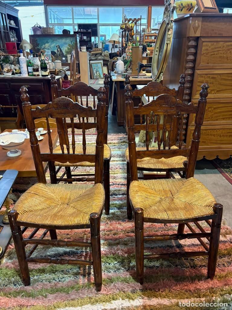 Vintage: CONJUNTO DE 4 SILLAS DE MADERA - Foto 2