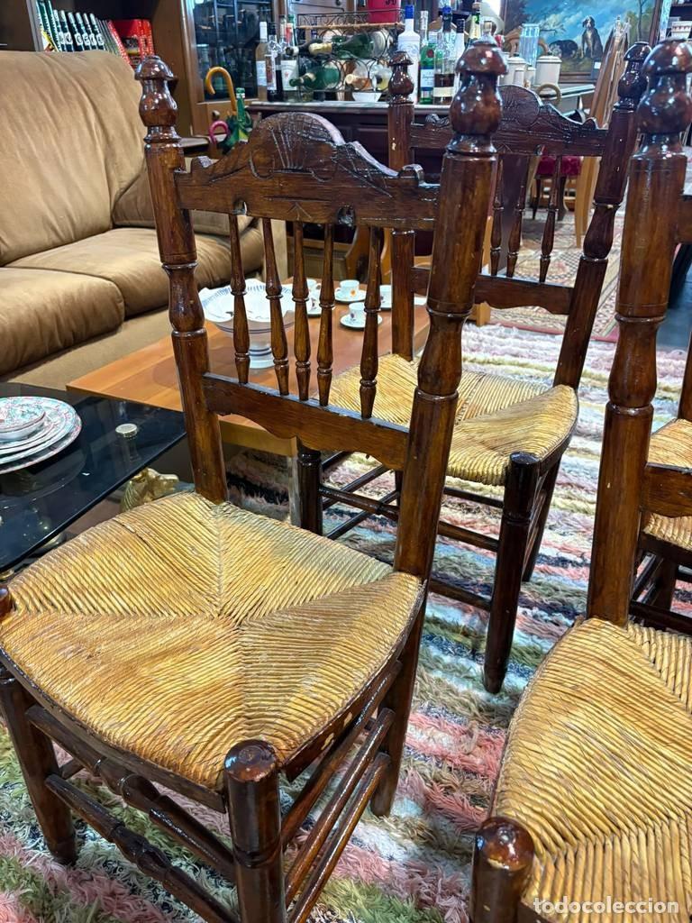 Vintage: CONJUNTO DE 4 SILLAS DE MADERA - Foto 4
