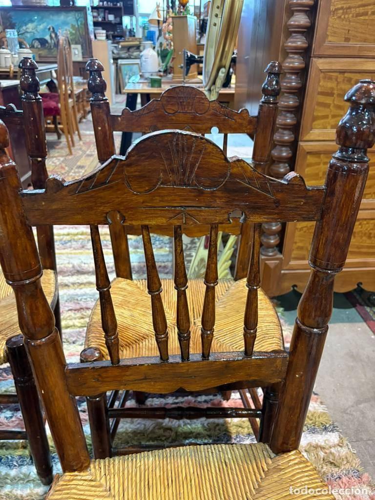 Vintage: CONJUNTO DE 4 SILLAS DE MADERA - Foto 5