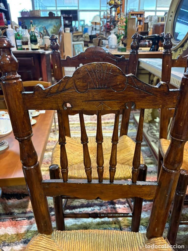 Vintage: CONJUNTO DE 4 SILLAS DE MADERA - Foto 7