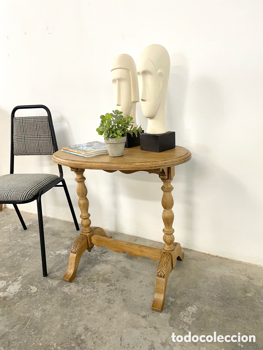 Vintage: Mesa auxiliar madera maciza de roble - Foto 3