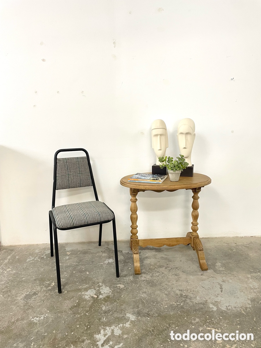 Vintage: Mesa auxiliar madera maciza de roble