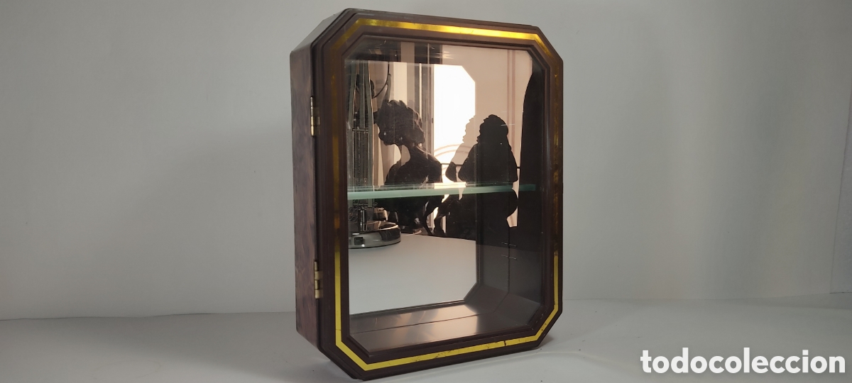 Vintage: PEQUE&Ntilde;A VITRINA DE SOBREMESA O PARA COLGAR, CON PUERTA Y BALDA DE CRISTAL