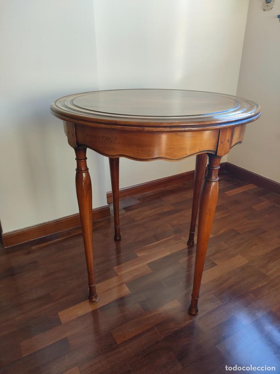 Vintage: Mesa auxiliar redonda cerezo macizo - Foto 1