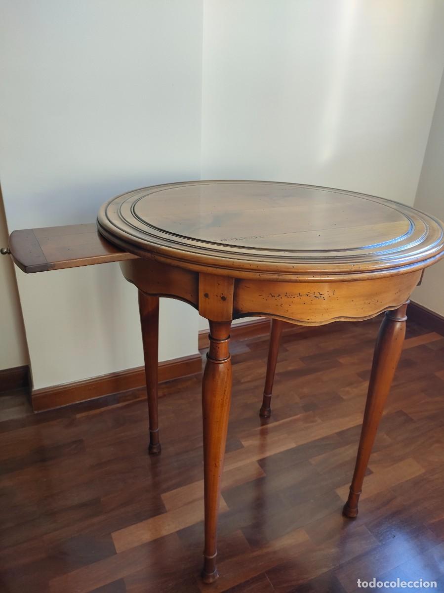 Vintage: Mesa auxiliar redonda cerezo macizo - Foto 3